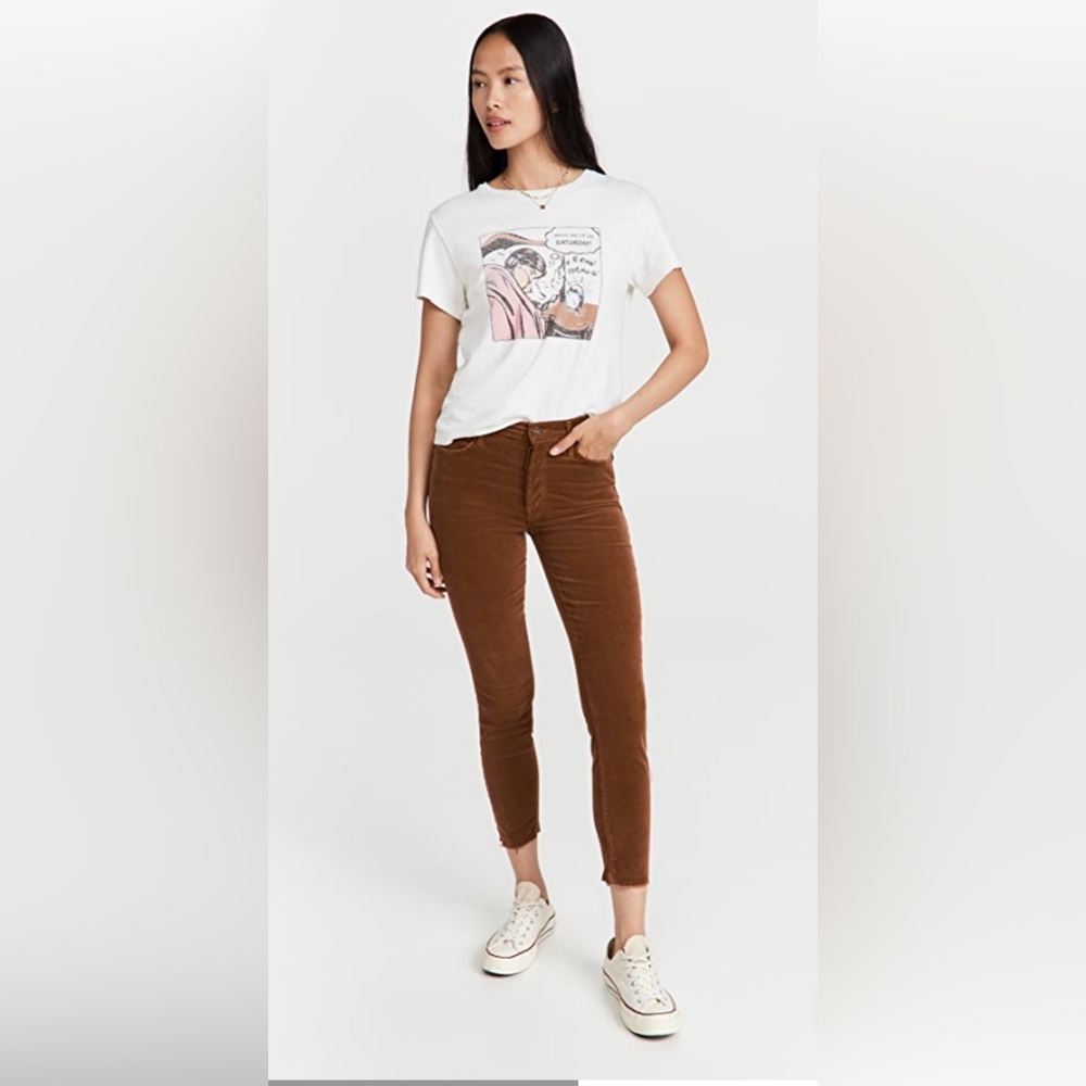 Mother the stunner ankle fray corduroy